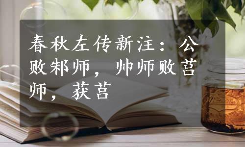 春秋左传新注：公败邾师，帅师败莒师，获莒