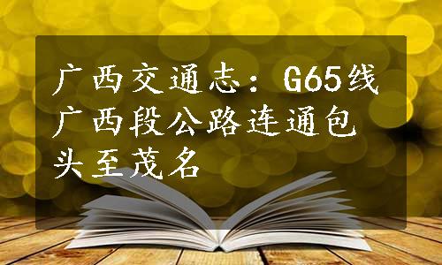 广西交通志：G65线广西段公路连通包头至茂名