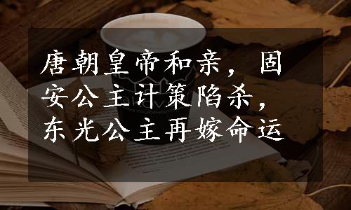 唐朝皇帝和亲，固安公主计策陷杀，东光公主再嫁命运