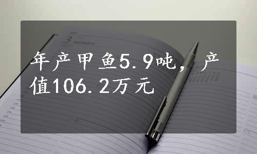 年产甲鱼5.9吨，产值106.2万元