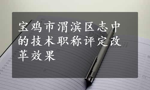 宝鸡市渭滨区志中的技术职称评定改革效果