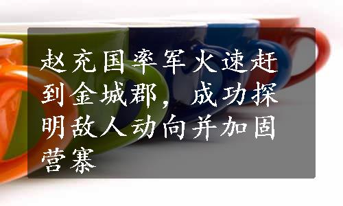 赵充国率军火速赶到金城郡，成功探明敌人动向并加固营寨