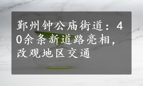 鄞州钟公庙街道：40余条新道路亮相，改观地区交通