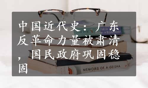 中国近代史：广东反革命力量被肃清，国民政府巩固稳固