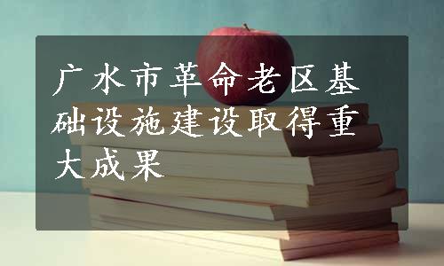 广水市革命老区基础设施建设取得重大成果