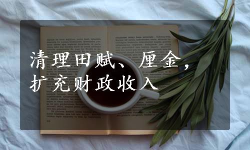 清理田赋、厘金，扩充财政收入