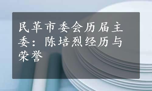 民革市委会历届主委：陈培烈经历与荣誉