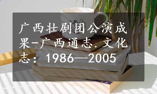 广西壮剧团公演成果-广西通志.文化志：1986—2005