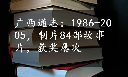 广西通志：1986-2005，制片84部故事片，获奖屡次