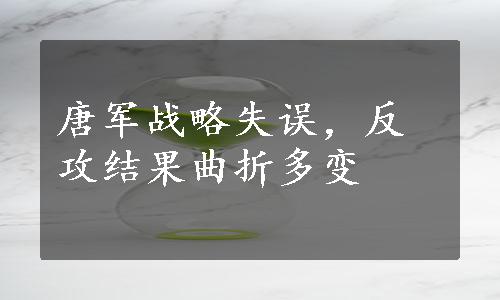 唐军战略失误，反攻结果曲折多变