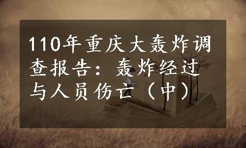 110年重庆大轰炸调查报告：轰炸经过与人员伤亡（中）