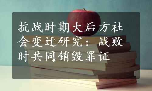 抗战时期大后方社会变迁研究：战败时共同销毁罪证