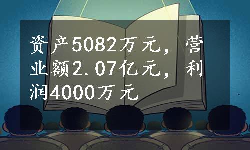 资产5082万元，营业额2.07亿元，利润4000万元