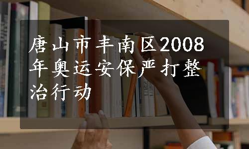 唐山市丰南区2008年奥运安保严打整治行动