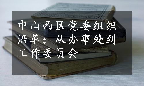 中山西区党委组织沿革：从办事处到工作委员会