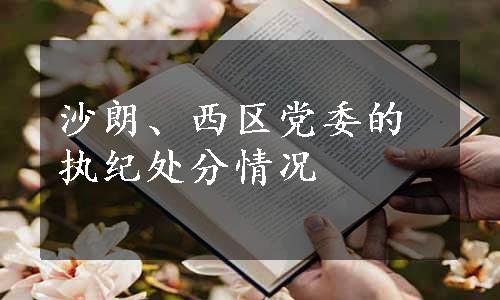 沙朗、西区党委的执纪处分情况