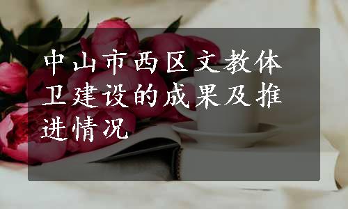 中山市西区文教体卫建设的成果及推进情况