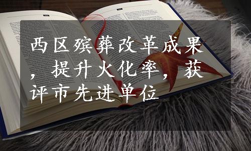 西区殡葬改革成果，提升火化率，获评市先进单位