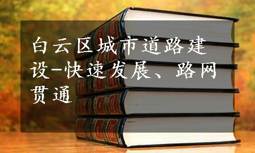 白云区城市道路建设-快速发展、路网贯通