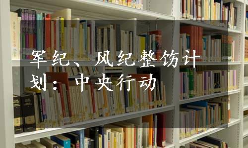 军纪、风纪整饬计划：中央行动