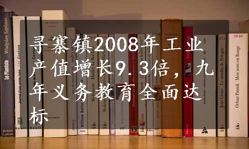 寻寨镇2008年工业产值增长9.3倍，九年义务教育全面达标