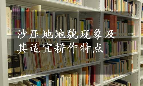 沙压地地貌现象及其适宜耕作特点