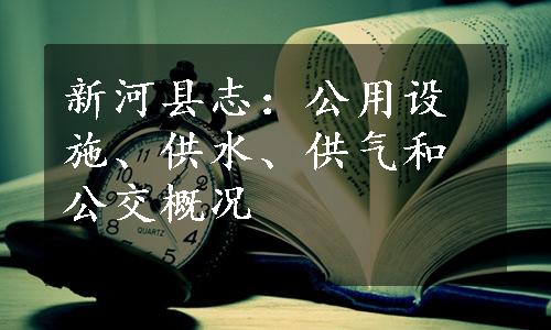 新河县志：公用设施、供水、供气和公交概况