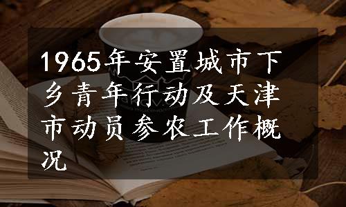 1965年安置城市下乡青年行动及天津市动员参农工作概况