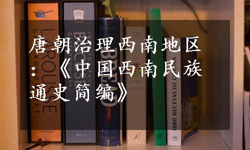 唐朝治理西南地区：《中国西南民族通史简编》