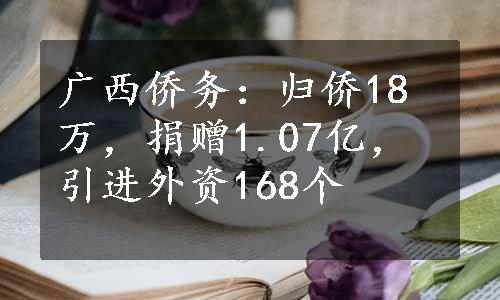 广西侨务：归侨18万，捐赠1.07亿，引进外资168个