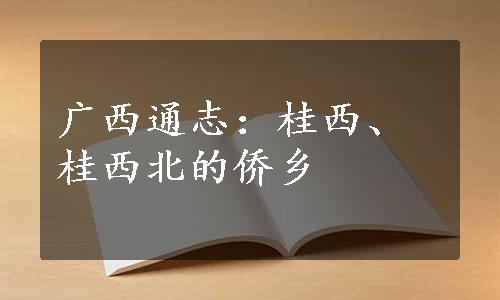 广西通志：桂西、桂西北的侨乡