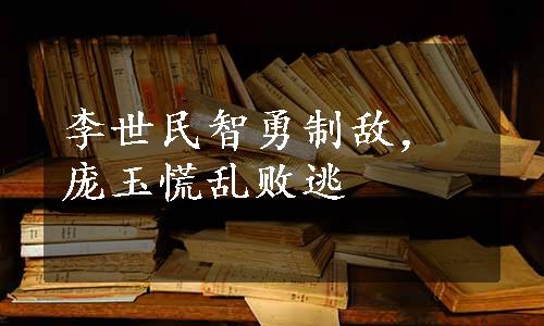 李世民智勇制敌，庞玉慌乱败逃