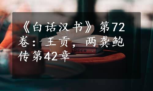 《白话汉书》第72卷：王贡，两龚鲍传第42章