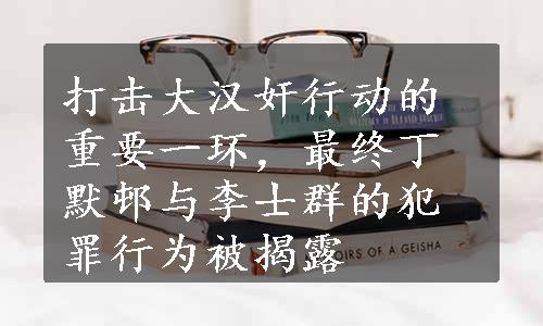 打击大汉奸行动的重要一环，最终丁默邨与李士群的犯罪行为被揭露