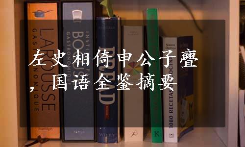 左史相倚申公子亹，国语全鉴摘要