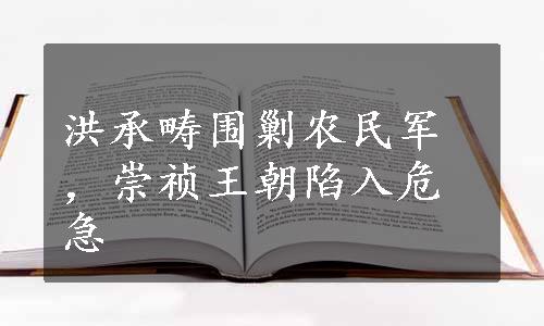 洪承畴围剿农民军，崇祯王朝陷入危急