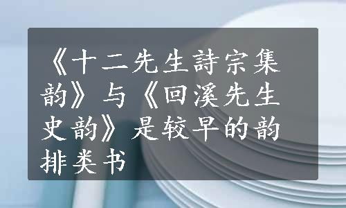 《十二先生詩宗集韵》与《回溪先生史韵》是较早的韵排类书