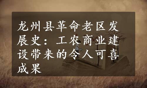 龙州县革命老区发展史：工农商业建设带来的令人可喜成果