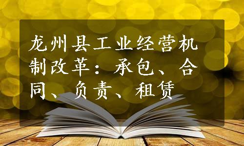 龙州县工业经营机制改革：承包、合同、负责、租赁