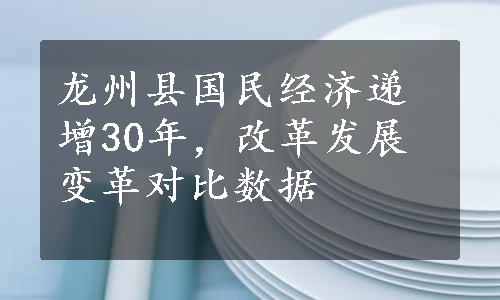 龙州县国民经济递增30年，改革发展变革对比数据