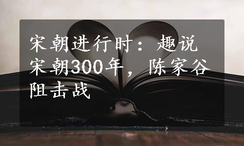 宋朝进行时：趣说宋朝300年，陈家谷阻击战