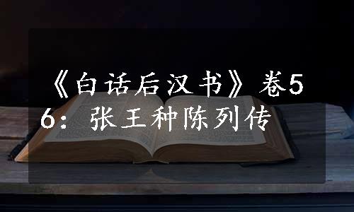 《白话后汉书》卷56：张王种陈列传