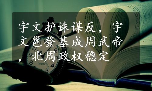 宇文护诛谋反，宇文邕登基成周武帝，北周政权稳定