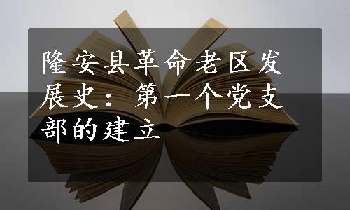 隆安县革命老区发展史：第一个党支部的建立