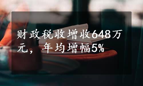 财政税收增收648万元，年均增幅5%