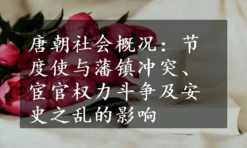 唐朝社会概况：节度使与藩镇冲突、宦官权力斗争及安史之乱的影响