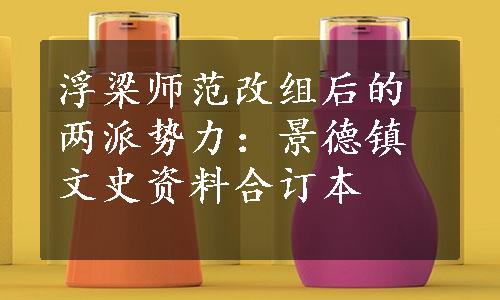 浮梁师范改组后的两派势力：景德镇文史资料合订本