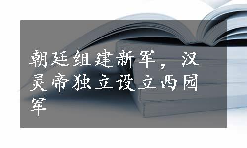 朝廷组建新军，汉灵帝独立设立西园军