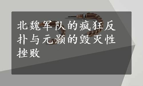 北魏军队的疯狂反扑与元颢的毁灭性挫败