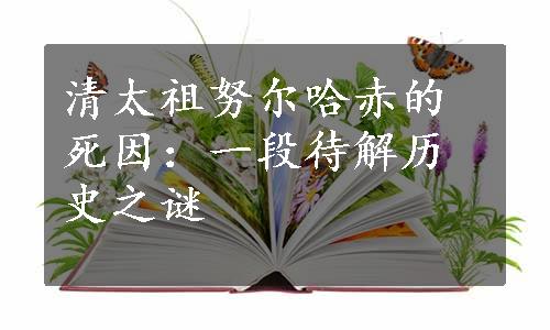 清太祖努尔哈赤的死因：一段待解历史之谜